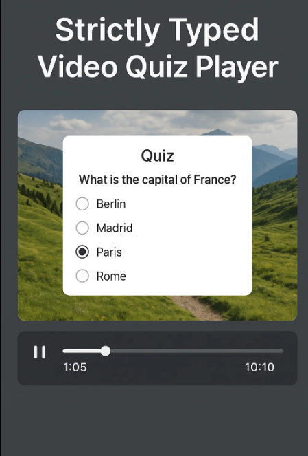 Screenshot of Strictly Typed Video Quiz Player project